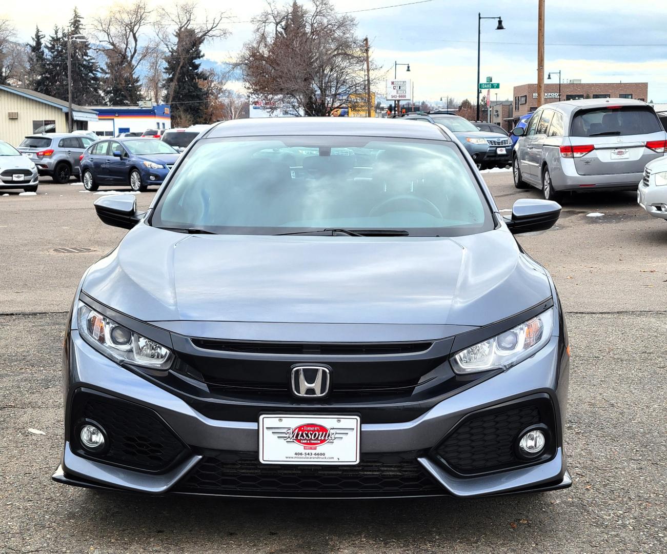 2018 Grey /Black Honda Civic Sport (SHHFK7H40JU) with an 1.5L I4 Turbo engine, Automatic transmission, located at 450 N Russell, Missoula, MT, 59801, (406) 543-6600, 46.874496, -114.017433 - Photo#2